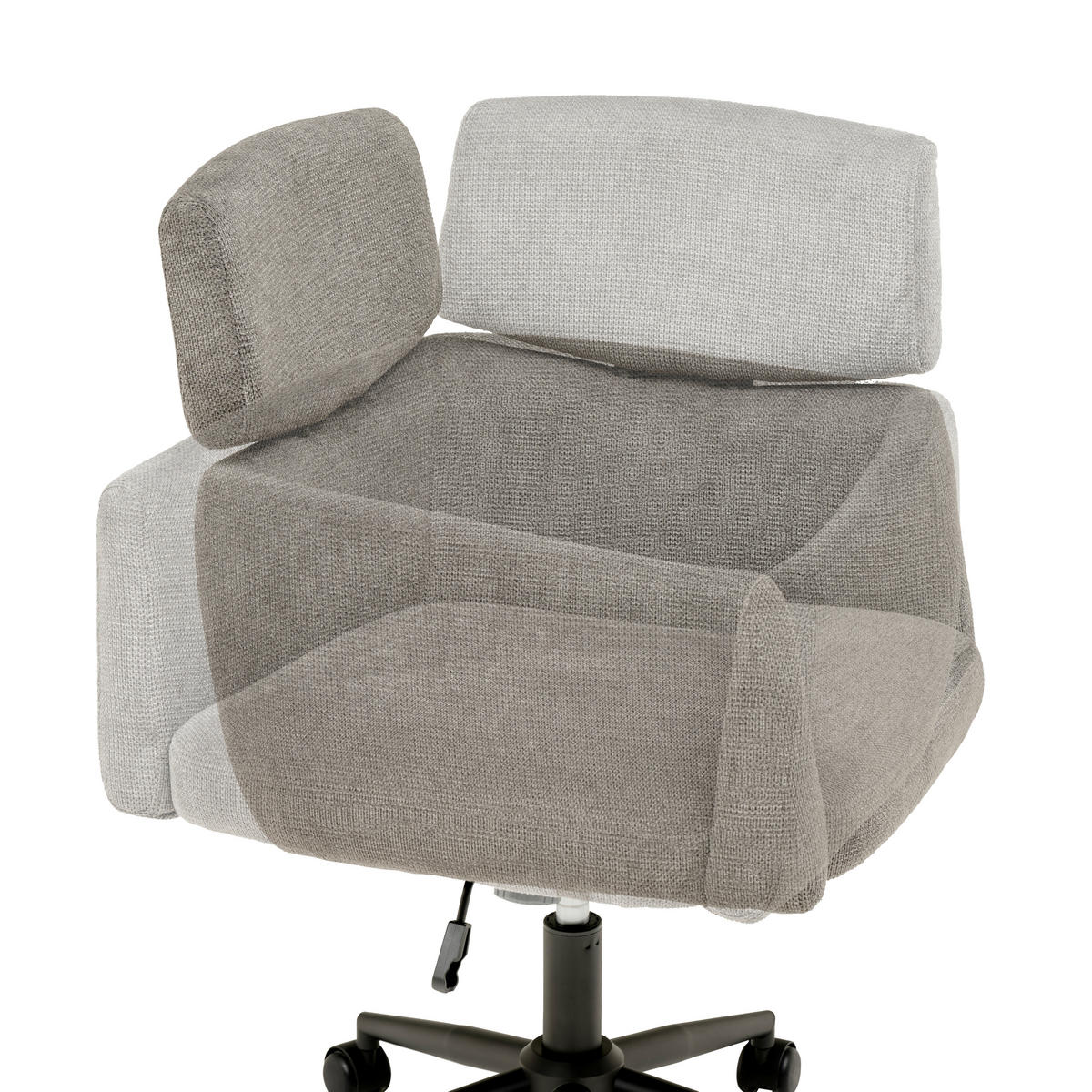 OTOČNÁ ŽIDLE, mikrovlákno, šedá - šedá/černá, Moderní, kov/dřevo (62/92/100/63cm) - MID.YOU