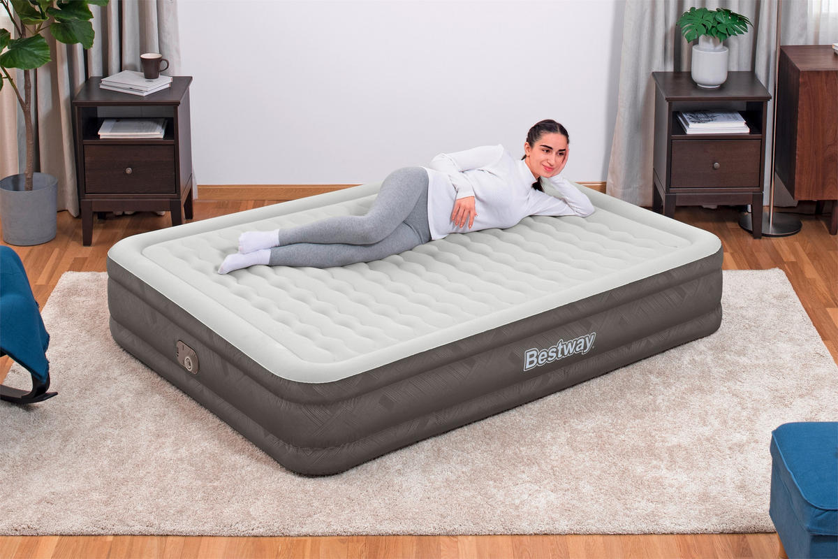 LUFTBETT FORTECH QUEEN 69133 Grau, Dunkelgrau  - Dunkelgrau/Grau, KONVENTIONELL, Kunststoff (203/152/36cm) - Bestway