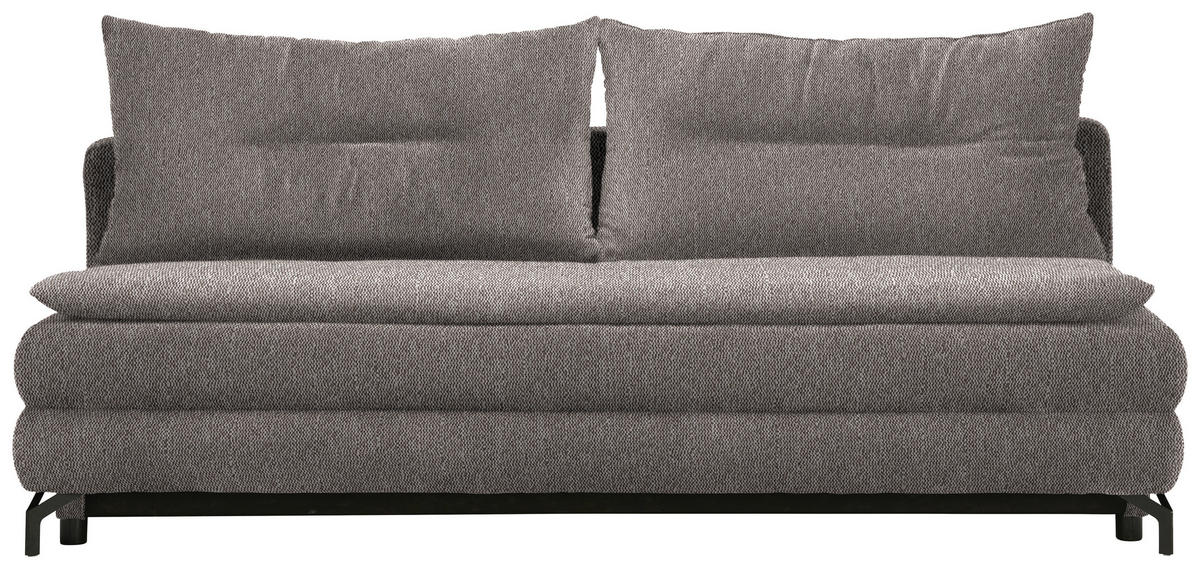 KANAPÉÁGY szürkésbarna  - fekete/szürkésbarna, Modern, textil/fém (208/73/92/102cm) - Novel