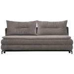 SCHLAFSOFA  in Webstoff Graubraun  - Graubraun/Schwarz, MODERN, Textil/Metall (208/73/92/102cm) - Novel