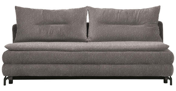SCHLAFSOFA  in Webstoff Graubraun  - Graubraun/Schwarz, MODERN, Textil/Metall (208/73/92/102cm) - Novel