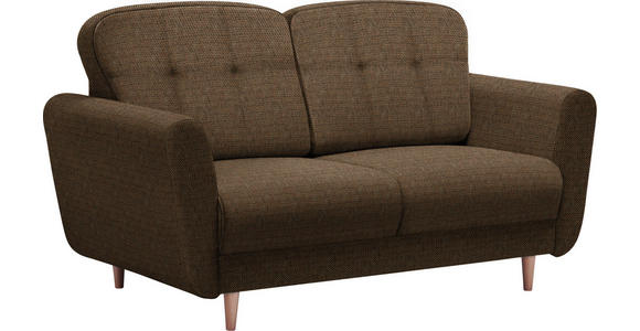 ZWEISITZER-SOFA in Textil Braun, Orange - Braun/Orange, Design, Holz/Textil (154/90/93cm) - Hom`in