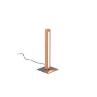 LAMPE DE TABLE LED - Eichefarben/Nickelfarben, Lifestyle, Holz/Kunststoff (15/40/15cm) - Novel