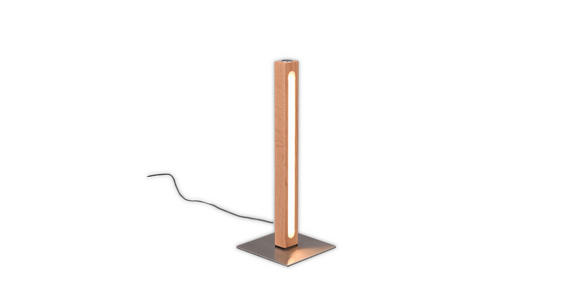 LED-TISCHLEUCHTE 15/40/15 cm - Eichefarben/Nickelfarben, LIFESTYLE, Holz/Kunststoff (15/40/15cm) - Novel
