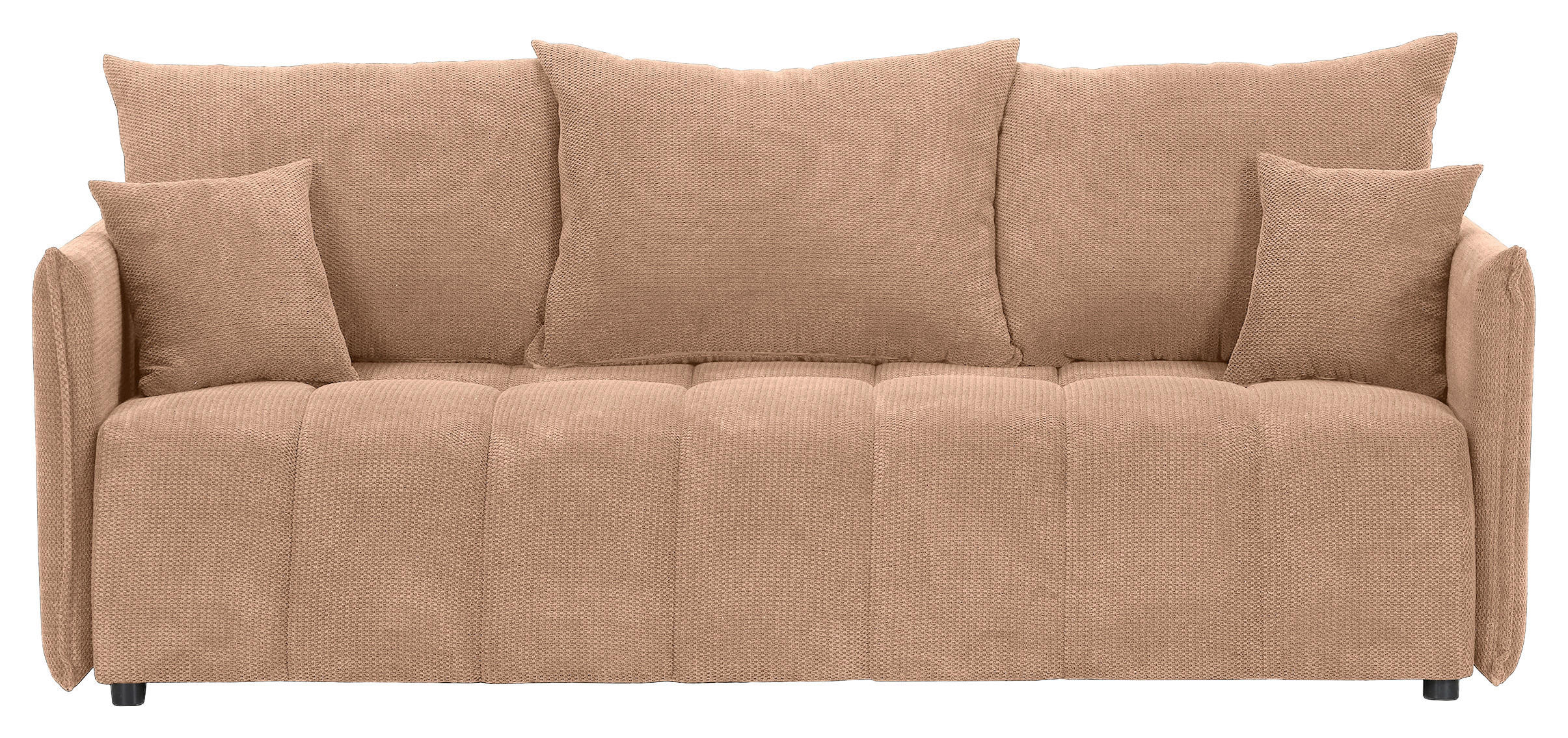 SCHLAFSOFA Plüsch Rosa  inkl. Zierkissen, Rückenkissen, Bettkasten, Schlaffunktion, Rücken echt, Liegefläche im Originalstoff  - Schwarz/Rosa, KONVENTIONELL, Kunststoff/Textil (200/73/105cm) - Carryhome