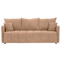 SCHLAFSOFA Plüsch Rosa  inkl. Zierkissen, Rückenkissen, Bettkasten, Schlaffunktion, Rücken echt, Liegefläche im Originalstoff  - Schwarz/Rosa, KONVENTIONELL, Kunststoff/Textil (200/73/105cm) - Carryhome