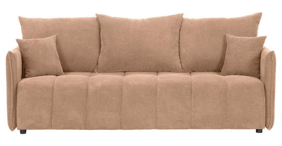 SCHLAFSOFA Plüsch Rosa  inkl. Zierkissen, Rückenkissen, Bettkasten, Schlaffunktion, Rücken echt, Liegefläche im Originalstoff  - Schwarz/Rosa, KONVENTIONELL, Kunststoff/Textil (200/73/105cm) - Carryhome