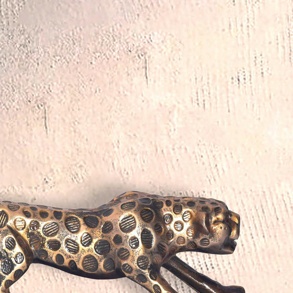 Thumbnail - Livetastic Dekotier, Gold, Metall, Panther, 63x17.5x16 cm, stehend, zum Stellen, handgemacht, Tierfiguren, Dekoration, S...