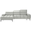 ECKSOFA in Samt, Webstoff Creme  - Creme/Schwarz, Design, Textil/Metall (177/270cm) - Welnova