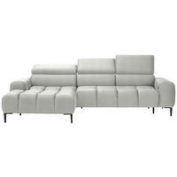 ECKSOFA in Samt, Webstoff Creme  - Creme/Schwarz, Design, Textil/Metall (177/270cm) - Welnova