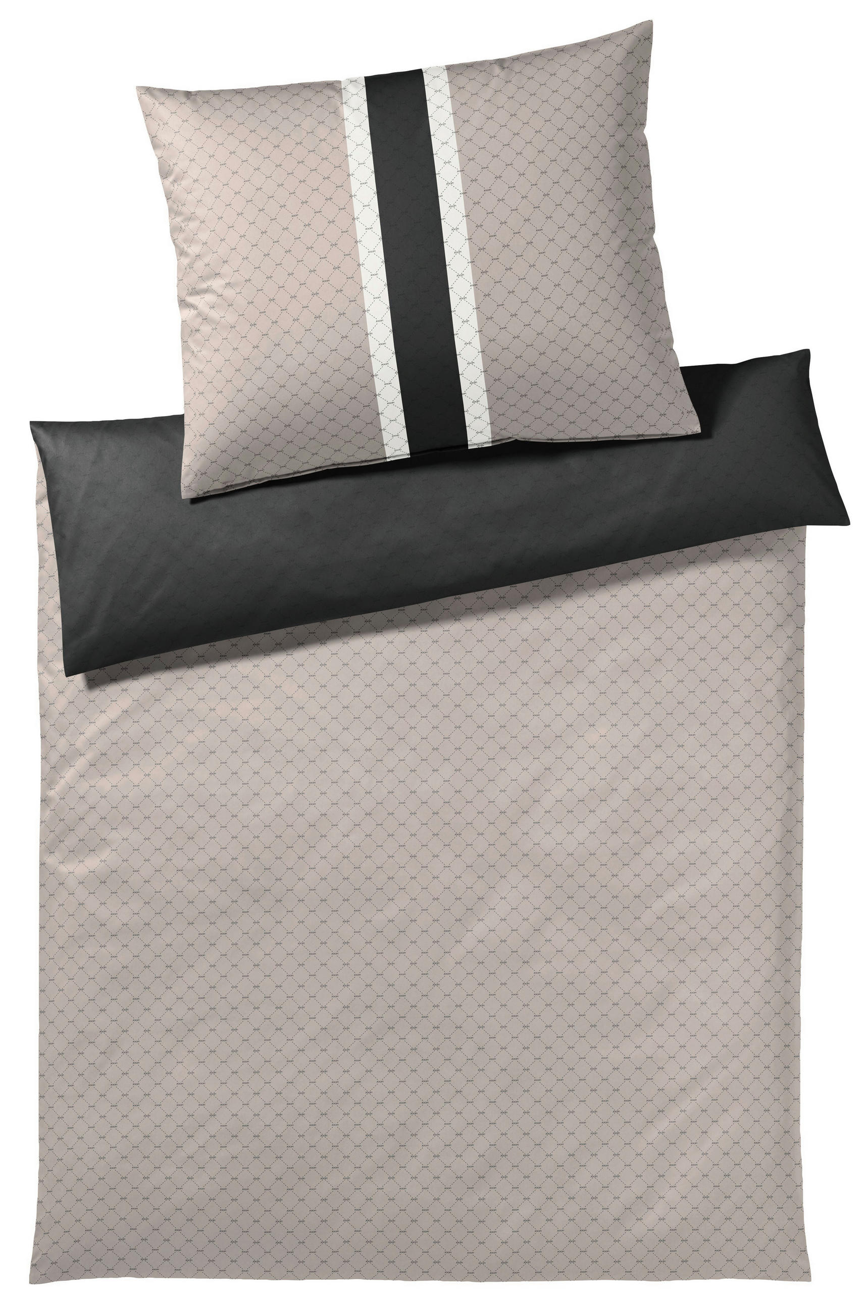 POSTELJINA SA DVA LICA SIGNATURE 140/200 cm makosaten antracit, bež  - bež/antracit, Konvencionalno, tekstil/prirodni materijali (140/200cm) - Joop!