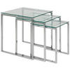 BEISTELLTISCHSET quadratisch Klar, Chromfarben  - Klar/Chromfarben, Trend, Glas/Metall (36-50/36-50/45-55cm)