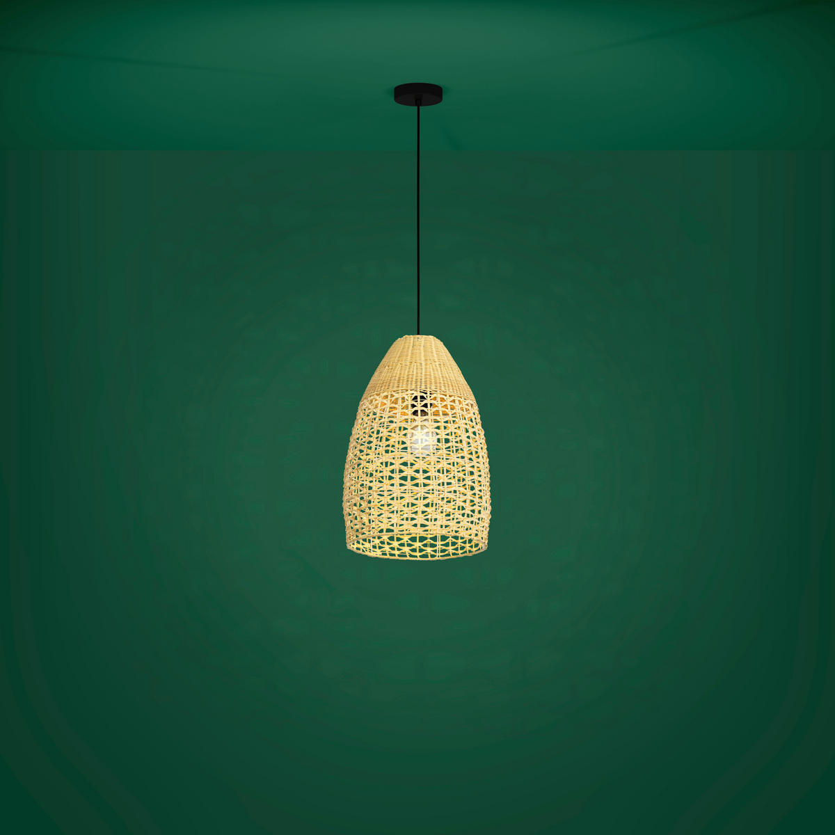 HÄNGELEUCHTE 35/150 cm  - Schwarz, Natur, Holz/Metall (35/150cm) - Eglo