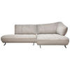 ECKSOFA in Chenille, Struktur Grau, Sandfarben  - Sandfarben/Anthrazit, Design, Textil/Metall (265/172cm) - Joop!