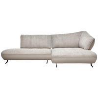 ECKSOFA in Chenille, Struktur Grau, Sandfarben  - Sandfarben/Anthrazit, Design, Textil/Metall (265/172cm) - Joop!