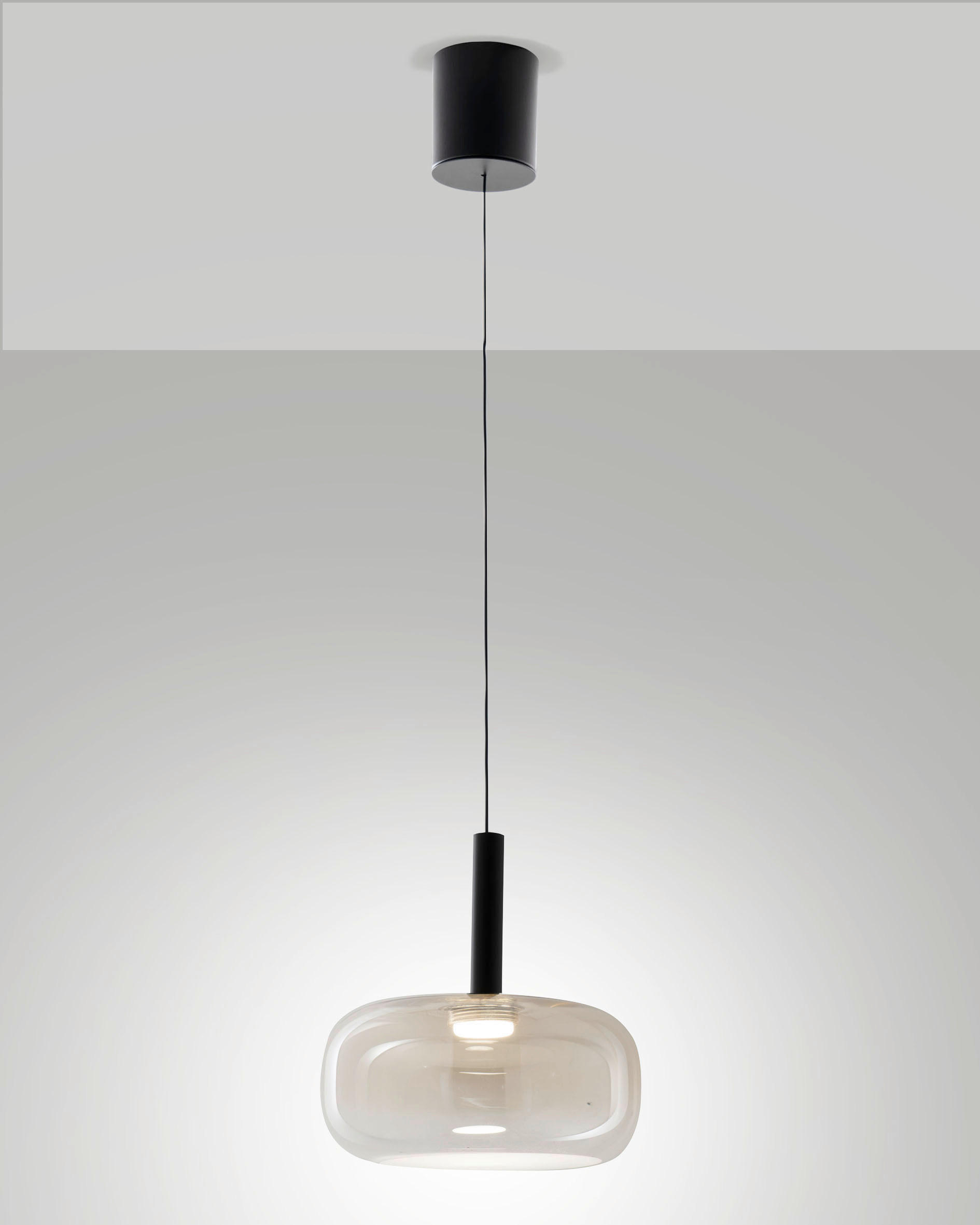 LED-PENDELLEUCHTE Devero 25/200 cm   - Cognac, Design, Glas/Metall (25/200cm) - Fabas Luce