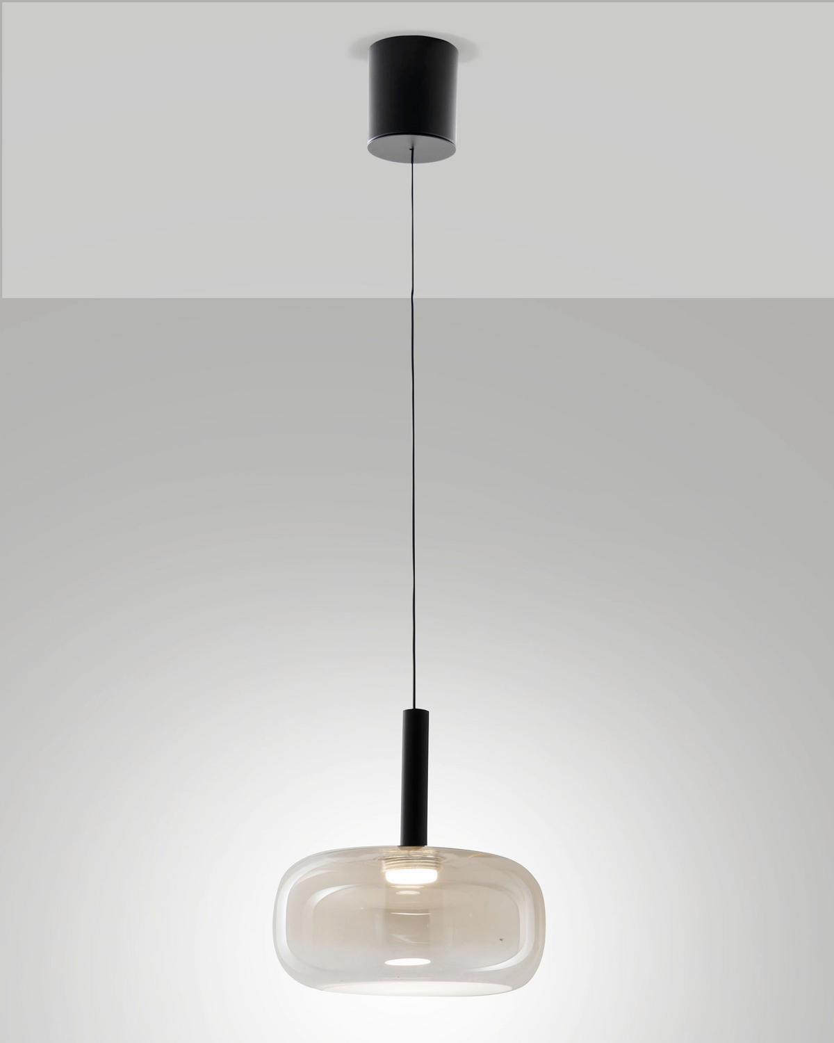 LED-PENDELLEUCHTE Devero 25/200 cm   - Cognac, Design, Glas/Metall (25/200cm) - Fabas Luce