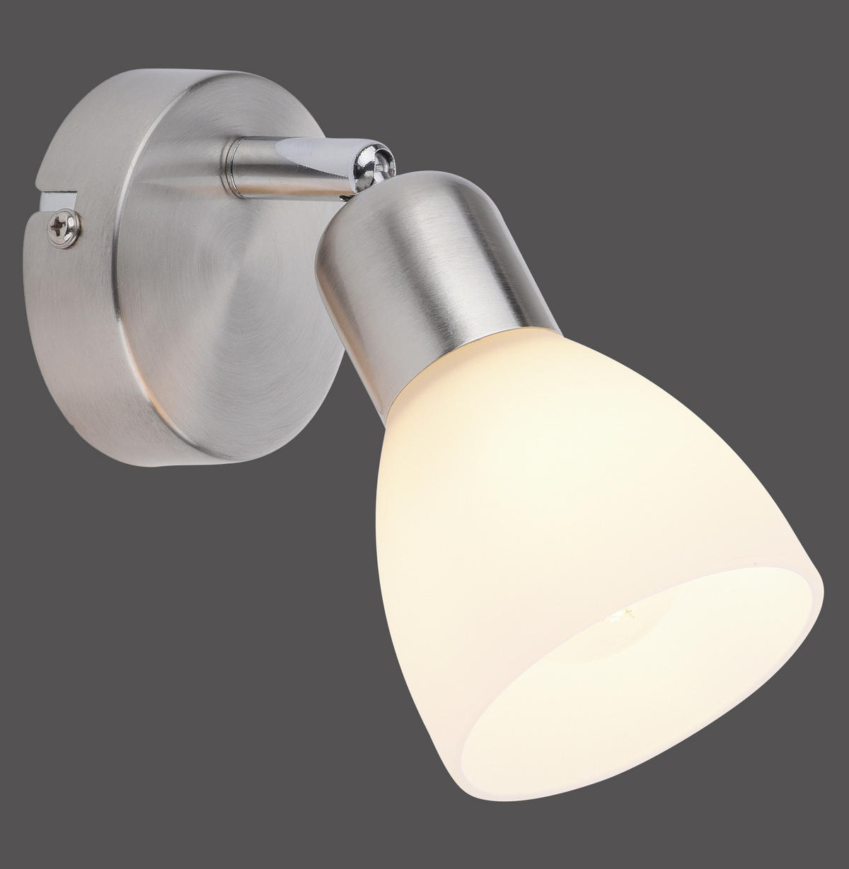 ZIDNA LAMPA - boja nerđajućeg čelika, Osnovno, staklo/metal (17,5/14,5/18cm)