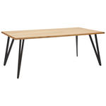 ESSTISCH in Holz, Metall 180/100/76 cm  - Eichefarben/Schwarz, Design, Holz/Metall (180/100/76cm) - Valnatura