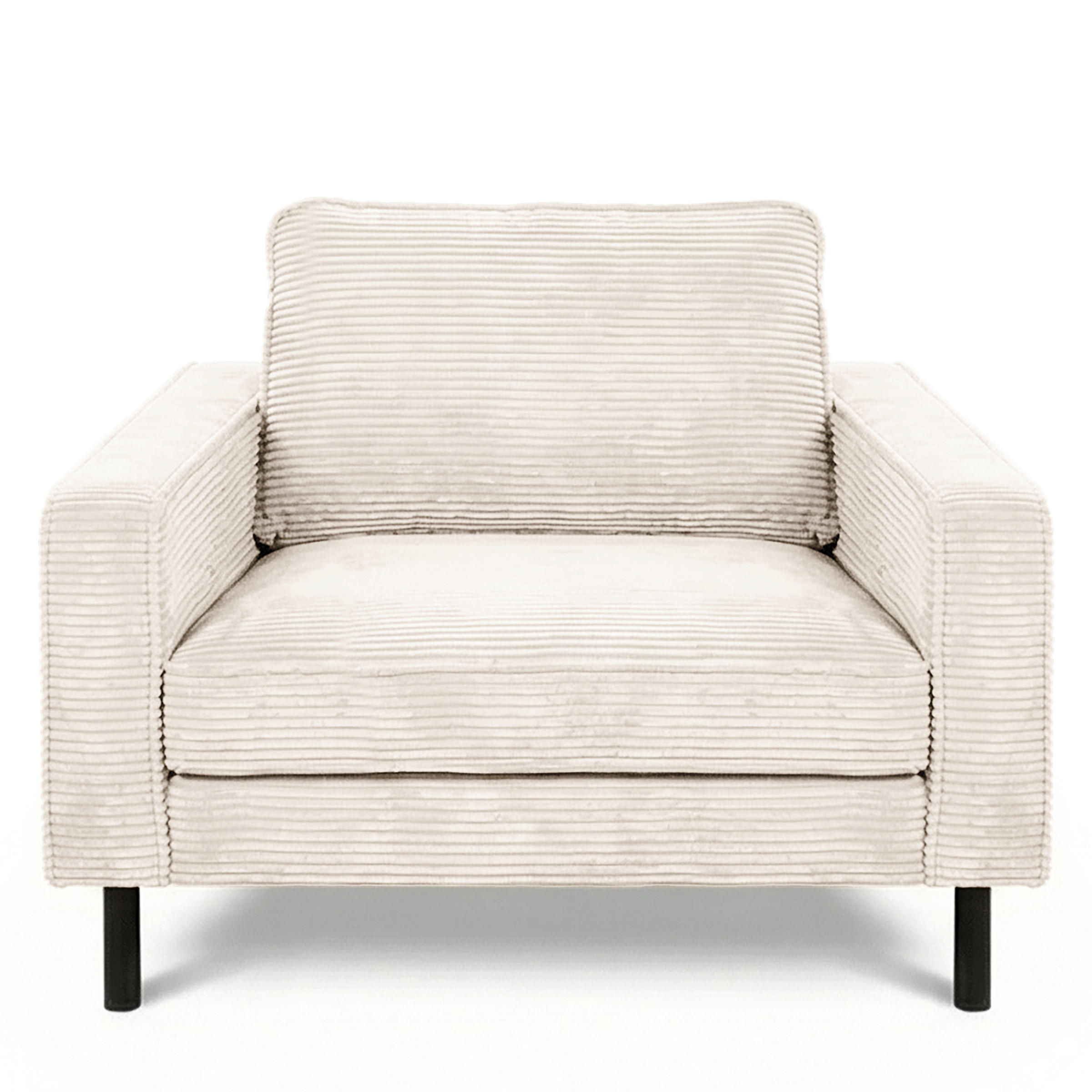 SESSEL in Cord Creme  - Creme/Schwarz, Design, Textil/Metall (88/85/92cm) - Livetastic