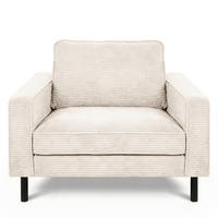 SESSEL in Cord Creme  - Creme/Schwarz, Design, Textil/Metall (88/85/92cm) - Livetastic