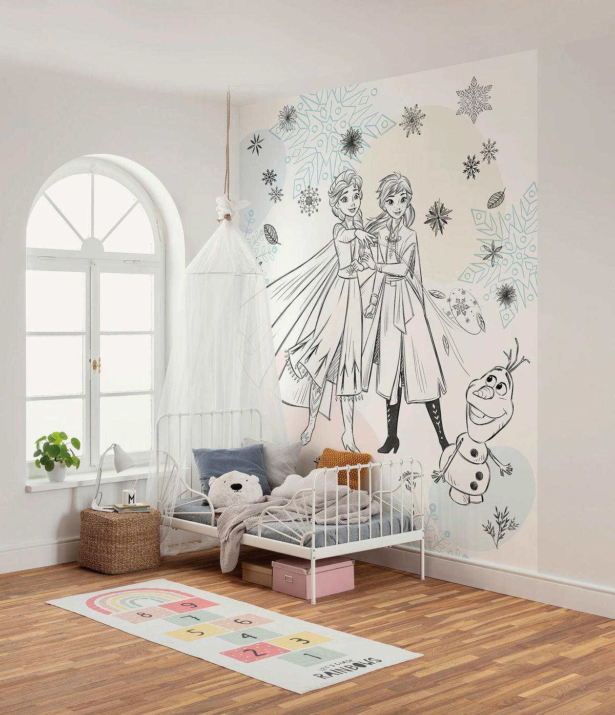 FOTOTAPETE FROZEN SKETCH SISTERS  - Weiß, Design, Textil (200/250cm) - Disney