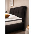 POLSTERBETT Matratze, Lattenrost, Topper Mokka 180/200 cm  - Schwarz/Mokka, KONVENTIONELL, Leder/Holz (180/200cm) - Novel
