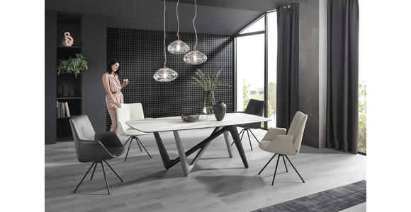 ESSTISCH in Kunststoff, Keramik 200/100/75 cm  - Anthrazit/Beige, Design, Keramik/Kunststoff (200/100/75cm) - Dieter Knoll