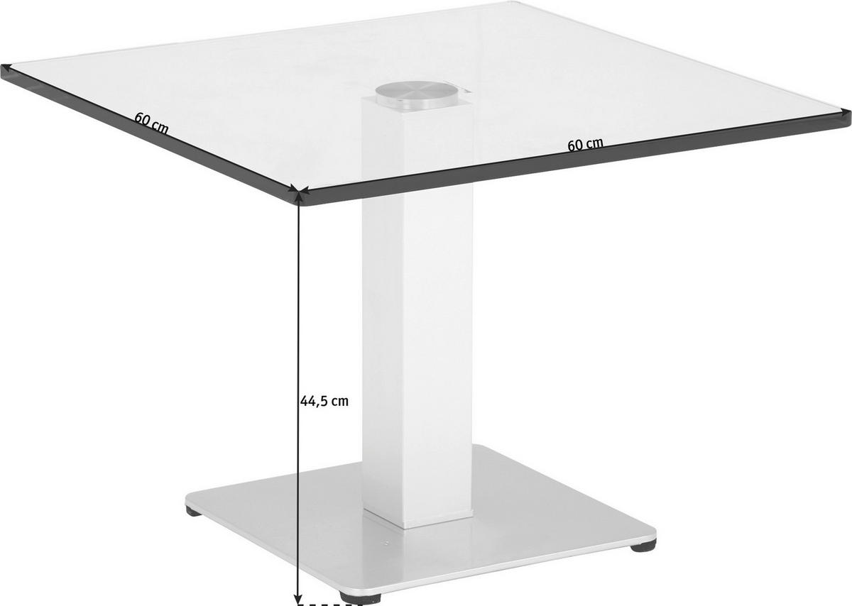 BEISTELLTISCH in Glas, Holzwerkstoff 60/60/44,5 cm  - Blau/Silberfarben, Konventionell, Glas/Holzwerkstoff (60/60/44,5cm)