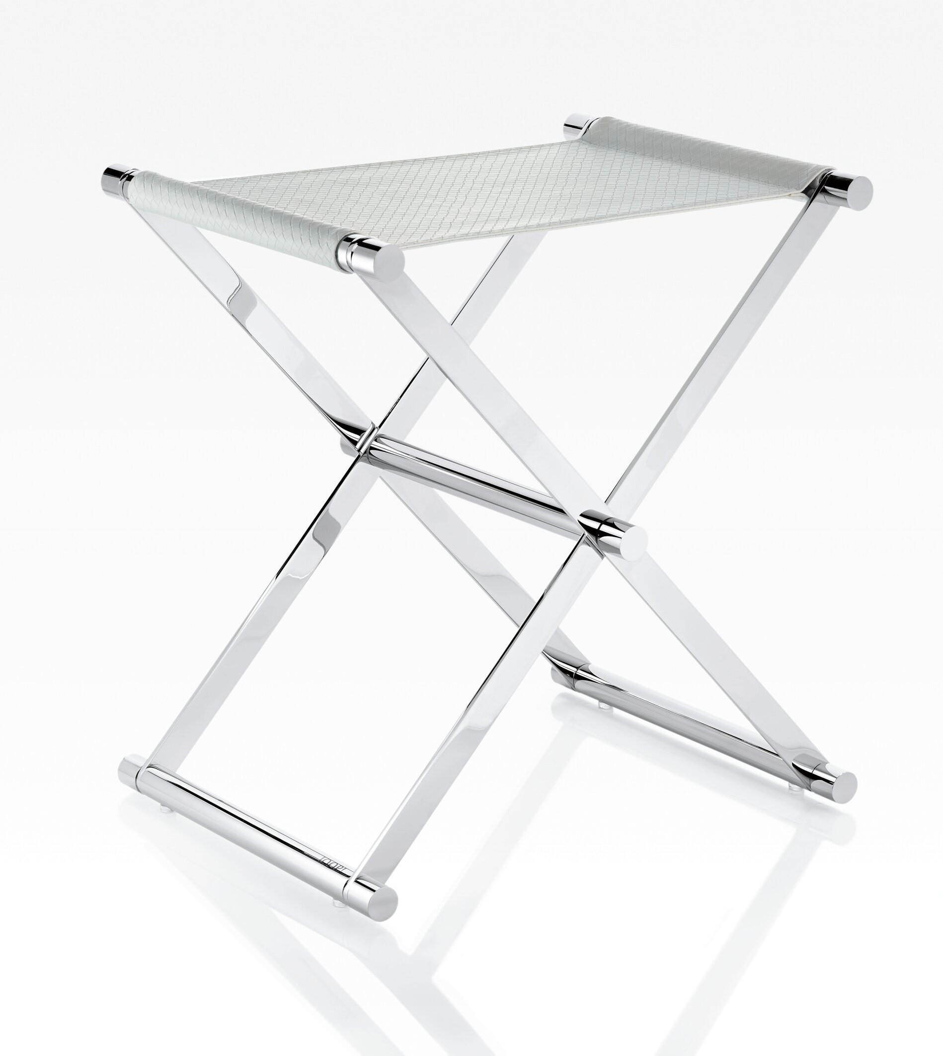 PREKLOPNI STOLAC  bijela, boje kroma  metal, tekstil      - bijela/boje kroma, Design, metal/tekstil (34,5/45/45cm) - Joop!