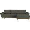 ECKSOFA in Webstoff Grün  - Eichefarben/Grün, Design, Holz/Textil (282/175cm) - Carryhome