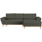 ECKSOFA Grün Webstoff  - Eichefarben/Naturfarben, Design, Holz/Textil (282/175cm) - Carryhome