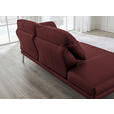 RÉCAMIERE in Echtleder Rot  - Chromfarben/Rot, Design, Leder/Metall (209/85-109/95-16cm) - Dieter Knoll