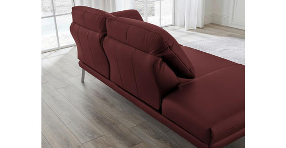 RÉCAMIERE in Echtleder Rot  - Chromfarben/Rot, Design, Leder/Metall (209/85-109/95-16cm) - Dieter Knoll