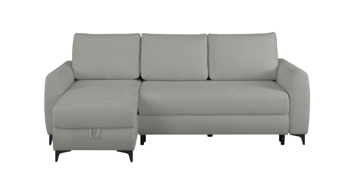 ECKSOFA Moli Dunkelgrau  - Dunkelgrau/Schwarz, Design, Textil/Metall (236/148cm) - MID.YOU