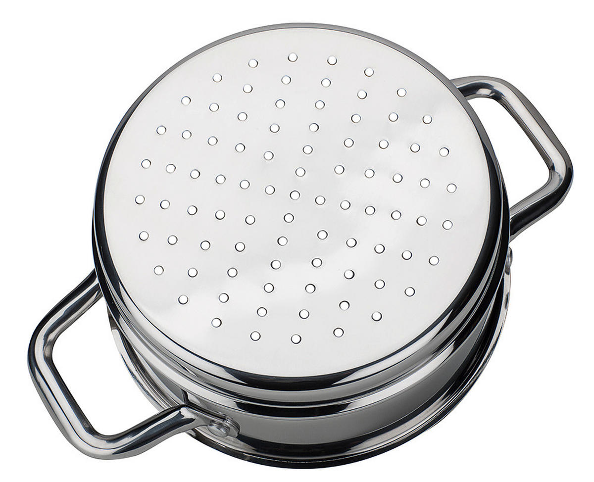 KOCHTOPFSET MERAN 4-teilig  - Klar/Edelstahlfarben, Basics, Glas/Metall - GSW
