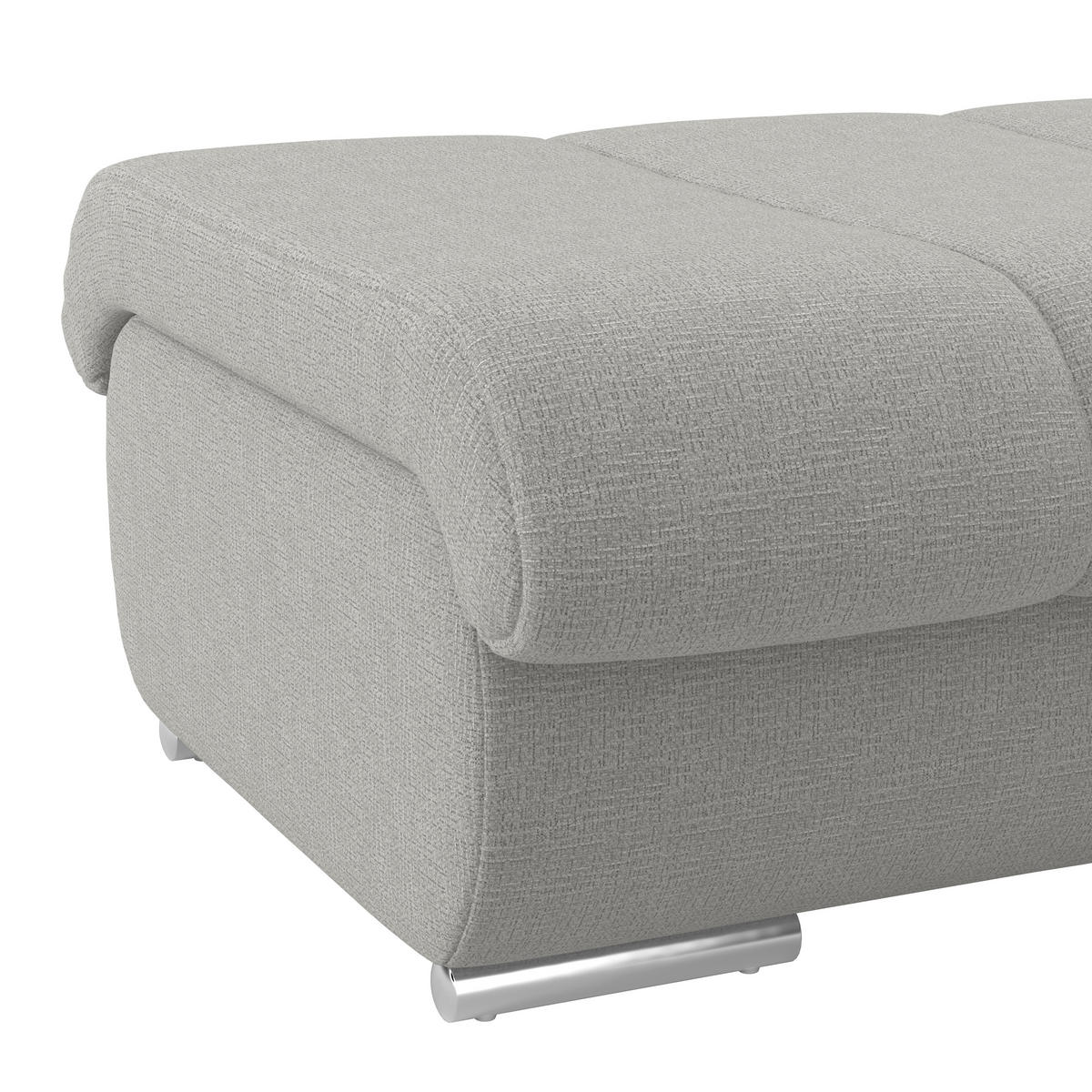 HOCKER Textil Grau  - Chromfarben/Grau, Modern, Textil/Metall (100/43/80cm) - Livetastic