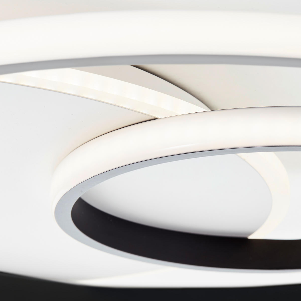LED-DECKENLEUCHTE 50,8/5,6 cm   - Schwarz/Weiß, Design, Kunststoff/Metall (50,8/5,6cm) - Brilliant