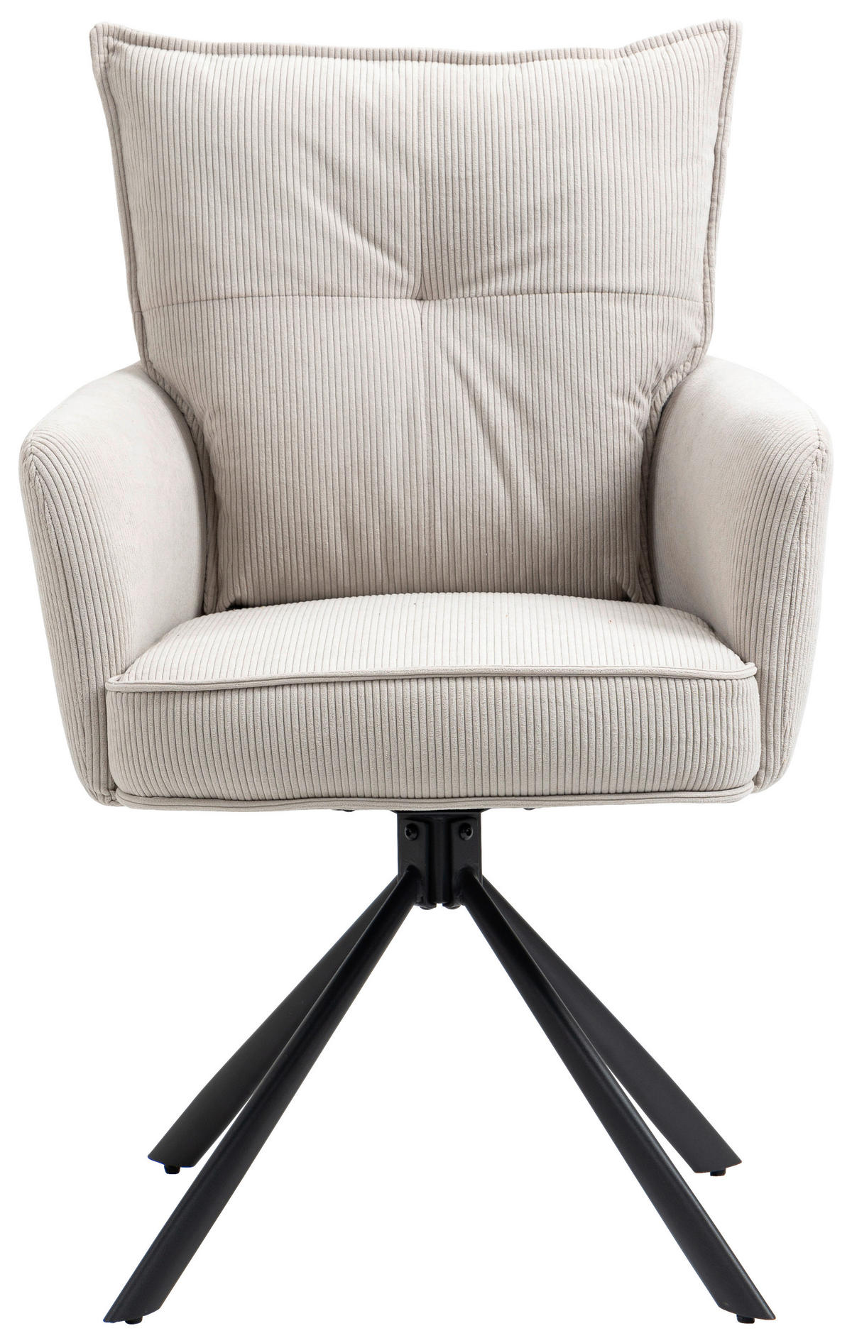 ARMLEHNSTUHL  in Eisen Cord  - Beige, Design, Textil/Metall (60/95/67cm) - Novel