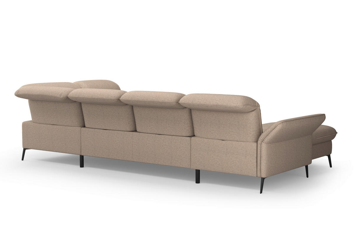 WOHNLANDSCHAFT in Flachgewebe Taupe  - Taupe/Schwarz, Konventionell, Textil/Metall (198/359/231cm) - Sit & More