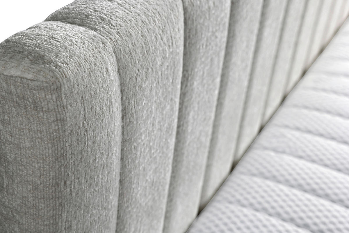 SCHLAFSOFA Chenille, Jacquard Hellgrau  - Hellgrau/Schwarz, Design, Kunststoff/Textil (212/83/99cm) - MID.YOU