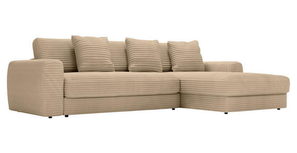 ECKSOFA in Cord Beige  302/182 cm  - Beige/Schwarz, MODERN, Kunststoff/Textil (302/182cm) - Carryhome