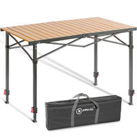 CAMPINGTISCH 120/70/76-92.5 cm  - Schwarz/Birnbaumfarben, Basics, Metall (120/70/76-92.5cm) - Modante