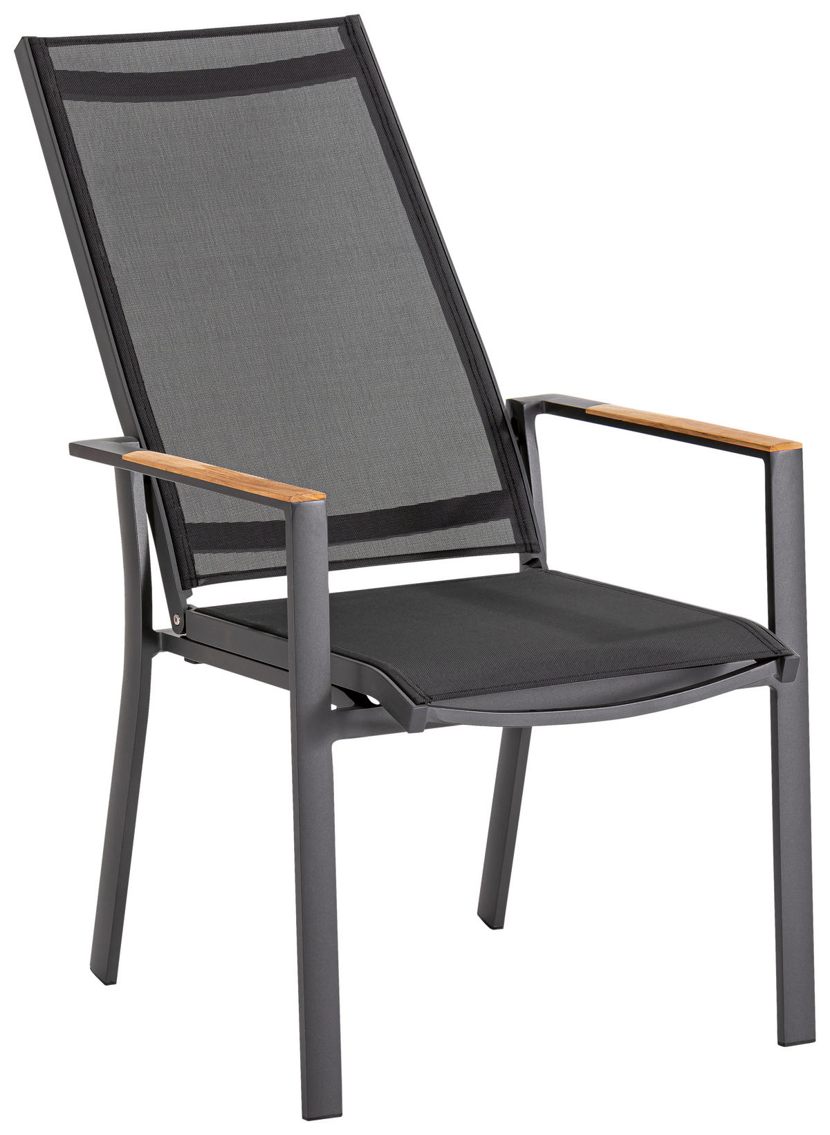 GARTENSESSEL Aluminium Anthrazit, Schwarz  - Anthrazit/Schwarz, LIFESTYLE, Holz/Textil (60/110/73cm)