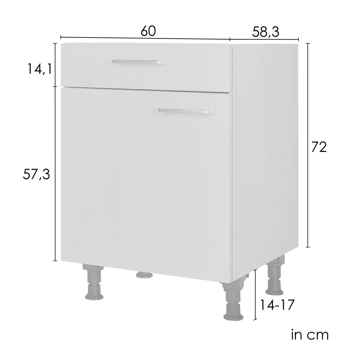 SCHUBKASTENUNTERSCHRANK 60/87/56 cm  in Sandfarben  - Sandfarben/Schwarz, MODERN, Holzwerkstoff/Metall (60/87/56cm) - Nobilia