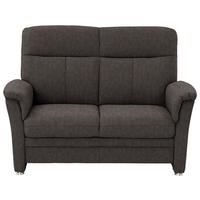2-SITZER-SOFA  in Flachgewebe Dunkelbraun  - Dunkelbraun/Alufarben, KONVENTIONELL, Textil/Metall (142/100/89cm) - Beldomo Comfort