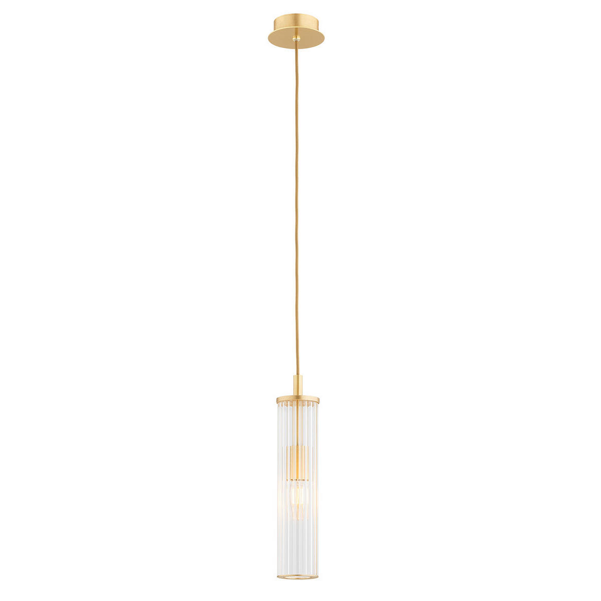 HÄNGELEUCHTE HAMPTON 10/10/157.5 cm   - Transparent/Messingfarben, KONVENTIONELL, Glas/Metall (10/10/157.5cm)