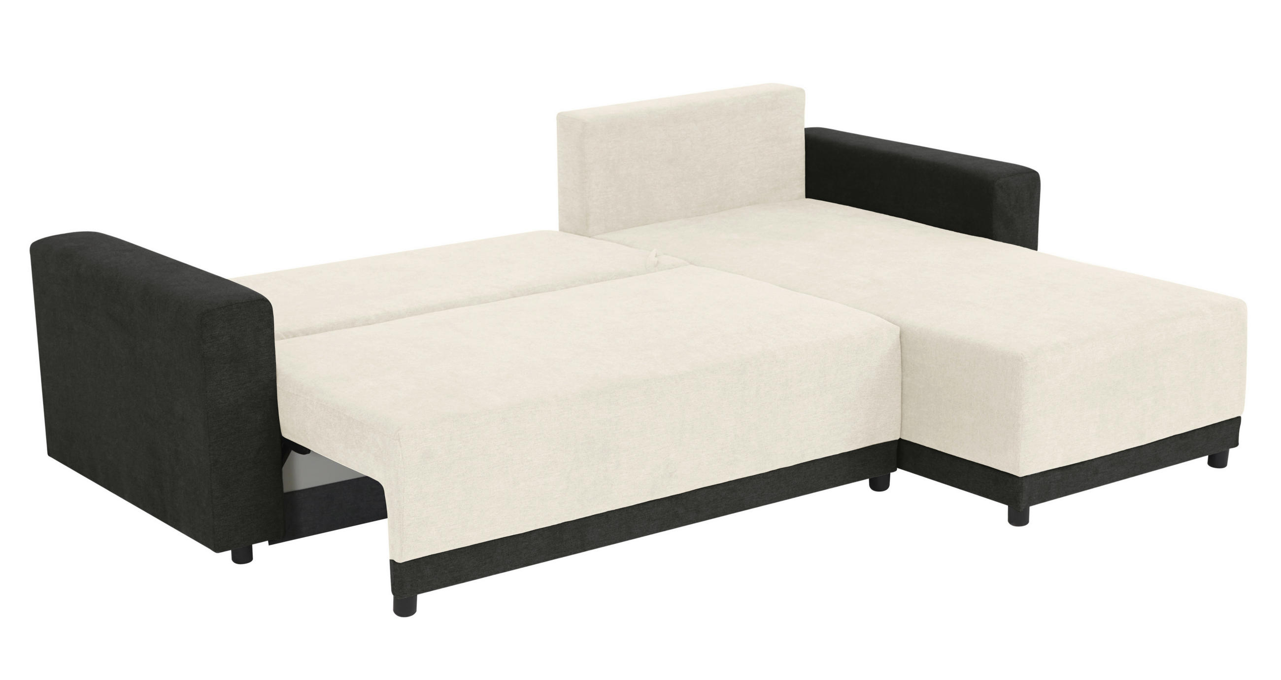 ECKSOFA Anthrazit, Creme Mikrofaser  - Anthrazit/Creme, Design, Kunststoff/Textil (178/248cm) - MID.YOU