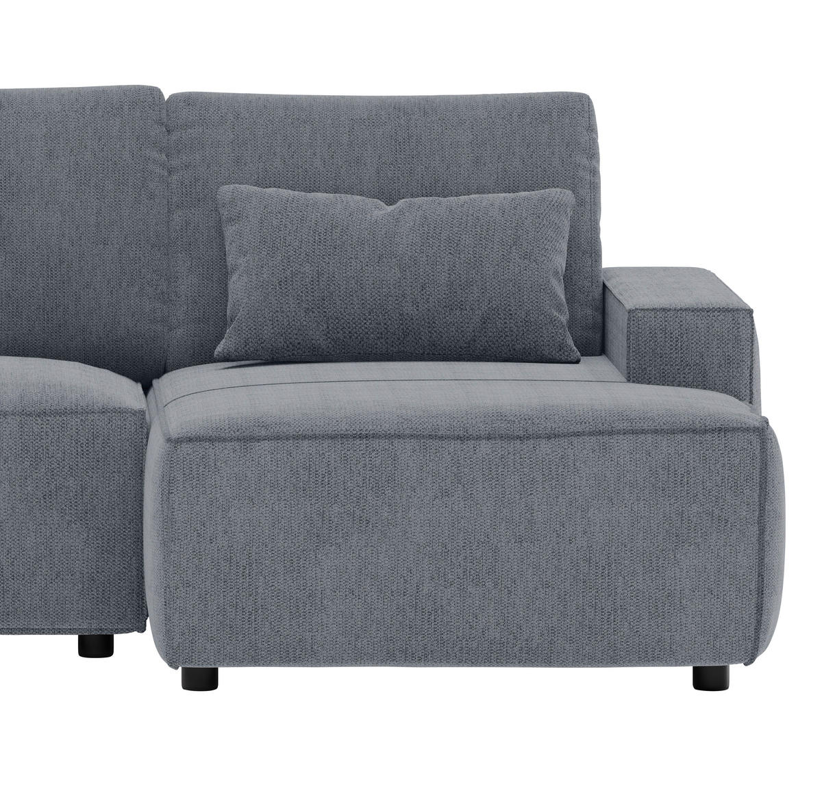 ECKSCHLAFSOFA  mit seitenverkehrt erhältlich, Rücken echt Chenille Anthrazit  - Anthrazit/Schwarz, MODERN, Kunststoff/Textil (247/154cm) - Livetastic