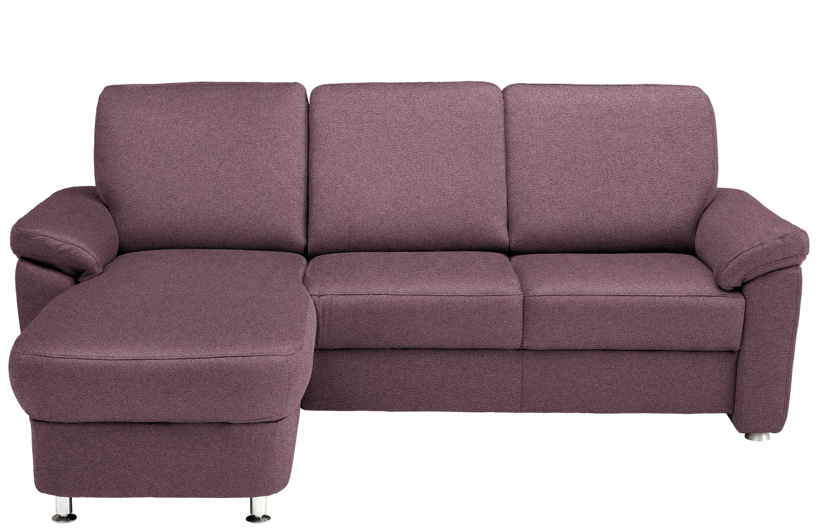 ECKSOFA in Flachgewebe Violett  - Chromfarben/Violett, Konventionell, Textil/Metall (163/220cm) - Beldomo System